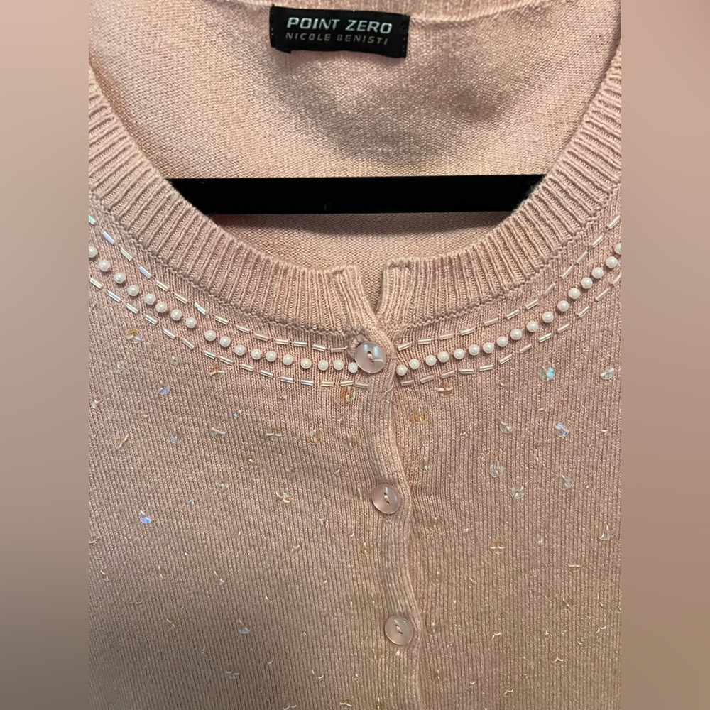 Point Zero Women's Cardigan in Soft Blush Pink with Sparkle detail 💝 - Picture 3 of 8